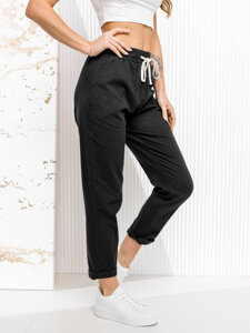 Pantaloni in tessuto da donna nero Bolf W7832