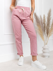 Pantaloni in tessuto da donna rosa Bolf W7831