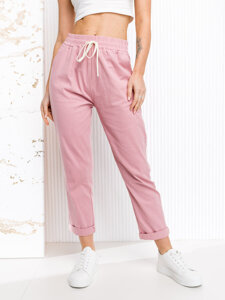 Pantaloni in tessuto da donna rosa Bolf W7832