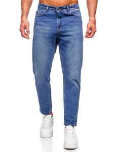 Pantaloni in tessuto da uomo blu Bolf GT