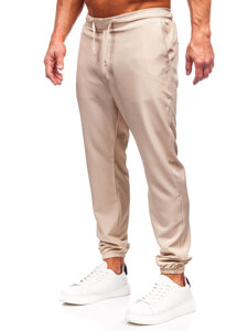 Pantaloni in tessuto jogger da uomo beige Bolf 0065