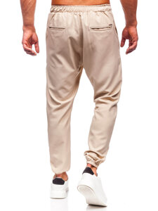 Pantaloni in tessuto jogger da uomo beige Bolf 0065