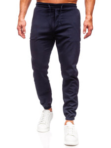 Pantaloni in tessuto jogger da uomo blu inchiostro Bolf 0065