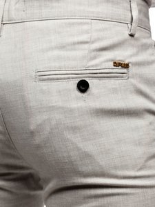 Pantaloni in tessuto tipo chino da uomo beige Bolf 0015