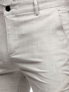 Pantaloni in tessuto tipo chino da uomo beige Bolf 0015