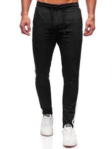 Pantaloni in tessuto tipo jogger da uomo neri Bolf 0013