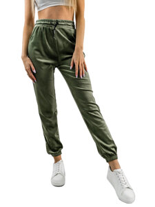 Pantaloni in velluto da tuta da donna verde Bolf HL241