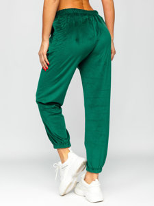 Pantaloni in velluto di tuta da donna verdi Bolf 3840