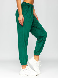 Pantaloni in velluto di tuta da donna verdi Bolf 3840