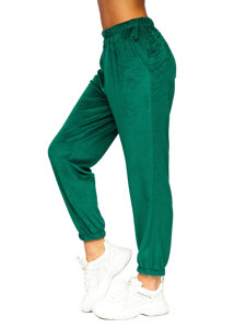 Pantaloni in velluto di tuta da donna verdi Bolf 3840