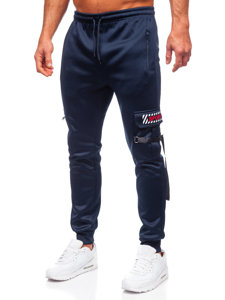 Pantaloni isolati cargo tipo jogger da uomo blu Bolf HW2206