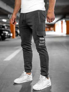 Pantaloni isolati cargo tipo jogger da uomo grafite Bolf HW2207