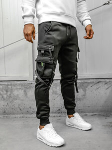 Pantaloni jogger da tuta cargo da uomo nero Bolf HSS015A