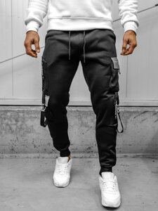 Pantaloni jogger da tuta cargo da uomo nero Bolf HSS020A