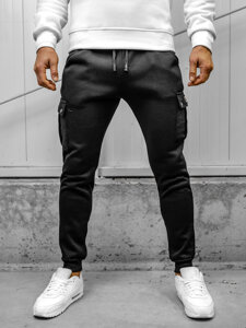 Pantaloni jogger da tuta cargo da uomo nero Bolf HY-809A