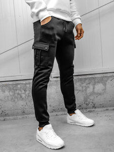 Pantaloni jogger da tuta cargo da uomo nero Bolf HY-809A