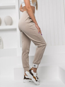 Pantaloni jogger da tuta da donna beige Bolf W7803