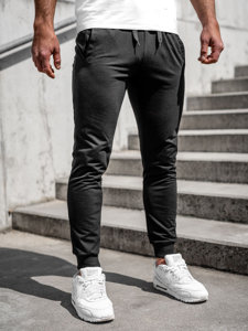 Pantaloni jogger di tuta da uomo neri Bolf XW02A