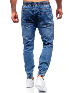 Pantaloni jogger in jeans da uomo blu Bolf K10001-1