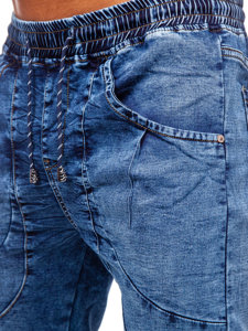 Pantaloni jogger in jeans da uomo blu Bolf K10001-1