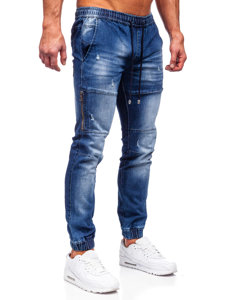 Pantaloni jogger in jeans da uomo blu Bolf MP0078BS