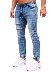 Pantaloni jogger in jeans da uomo blu Bolf MP0095BS