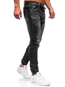 Pantaloni jogger in jeans da uomo neri Bolf 30051S0