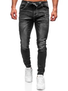 Pantaloni jogger in jeans da uomo neri Bolf 30051S0