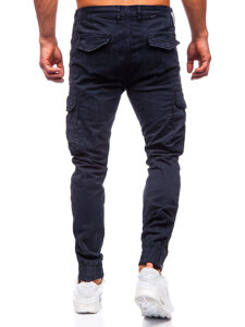 Pantaloni jogger in tessuto cargo da uomo azzurro Bolf 2233