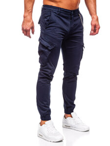 Pantaloni jogger in tessuto cargo da uomo azzurro Bolf SK850