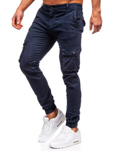 Pantaloni jogger in tessuto cargo da uomo blu Bolf JM5502