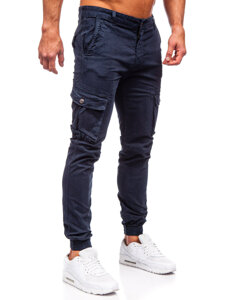 Pantaloni jogger in tessuto cargo da uomo blu Bolf JM5502