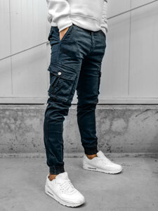 Pantaloni jogger in tessuto cargo da uomo blu Bolf JM5502A