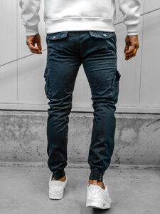 Pantaloni jogger in tessuto cargo da uomo blu Bolf JM5502A