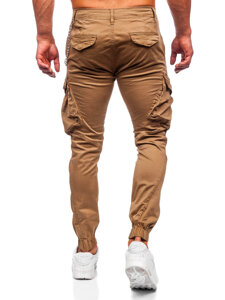 Pantaloni jogger in tessuto cargo da uomo camello Bolf SK850