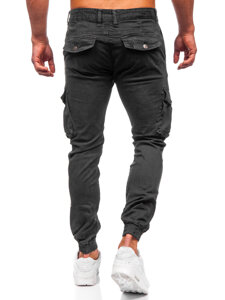 Pantaloni jogger in tessuto cargo da uomo grigio Bolf JM5502