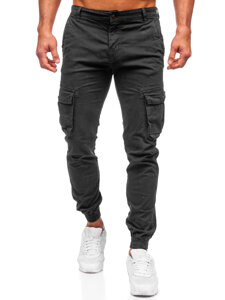 Pantaloni jogger in tessuto cargo da uomo grigio Bolf JM5502