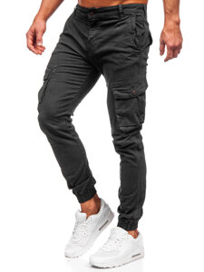 Pantaloni jogger in tessuto cargo da uomo grigio Bolf JM5502