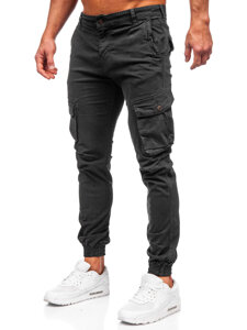 Pantaloni jogger in tessuto cargo da uomo grigio Bolf JM5502