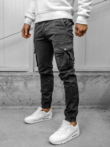 Pantaloni jogger in tessuto cargo da uomo grigio Bolf JM5502A