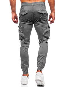 Pantaloni jogger in tessuto cargo da uomo grigio Bolf SK850