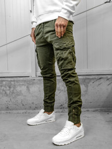 Pantaloni jogger in tessuto cargo da uomo khaki Bolf 2233A