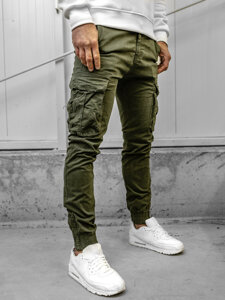 Pantaloni jogger in tessuto cargo da uomo khaki Bolf 2233A