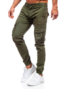 Pantaloni jogger in tessuto cargo da uomo khaki Bolf JM5502