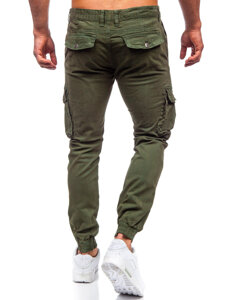 Pantaloni jogger in tessuto cargo da uomo khaki Bolf JM5502