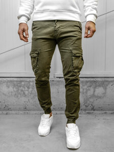 Pantaloni jogger in tessuto cargo da uomo khaki Bolf JM5502A