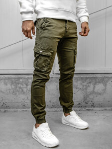 Pantaloni jogger in tessuto cargo da uomo khaki Bolf JM5502A