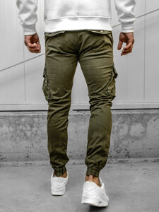 Pantaloni jogger in tessuto cargo da uomo khaki Bolf JM5502A