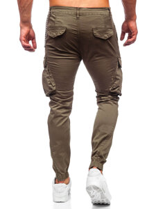 Pantaloni jogger in tessuto cargo da uomo khaki Bolf SK850