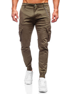 Pantaloni jogger in tessuto cargo da uomo khaki Bolf SK850